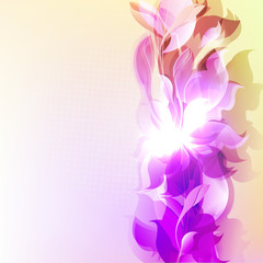 Obraz premium Light background with abstract leaf and flower silhouettes