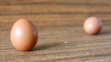 Egg on wooden background