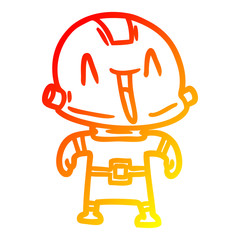 warm gradient line drawing cartoon robot