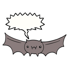 cartoon vampire bat and speech bubble