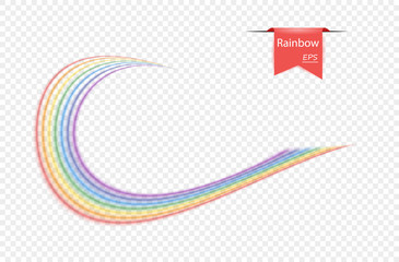 Creative abstract cute rainbow. Vector design element isolated on a transparent background.