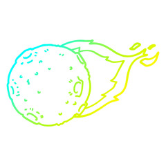 cold gradient line drawing cartoon meteorite
