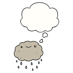cartoon cloud and thought bubble