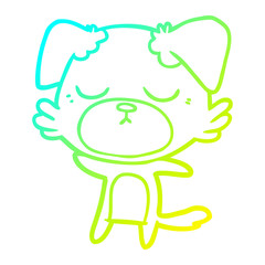 cold gradient line drawing cute cartoon dog