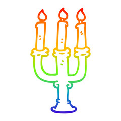 rainbow gradient line drawing cartoon spooky candles