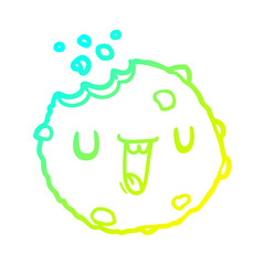 cold gradient line drawing Cartoon cookie
