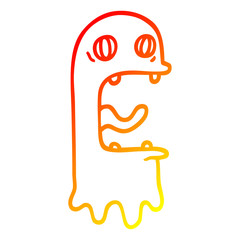 warm gradient line drawing cartoon spooky ghost