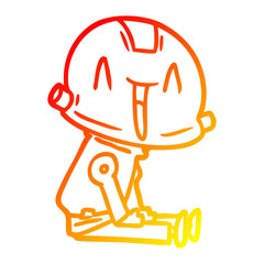warm gradient line drawing cartoon robot