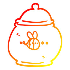 warm gradient line drawing cartoon honey pot