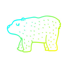 cold gradient line drawing cartoon bear