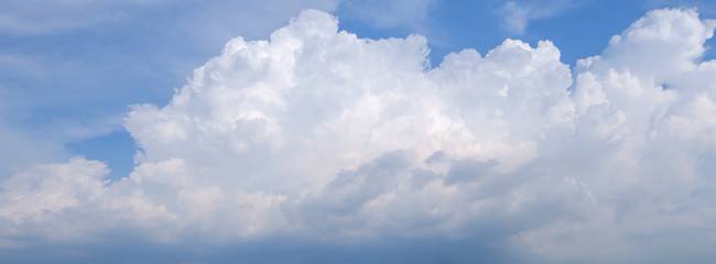 Obraz na płótnie Canvas Clouds white soft panorama in the vast blue sky