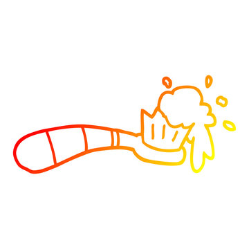 recommend clip art: warm gradient line drawing cartoon toothbrush
