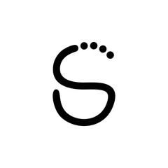 letter s motion dots line simple logo vector