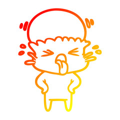 warm gradient line drawing weird cartoon alien