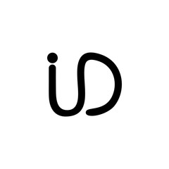 letter ud line curves logo vector