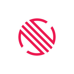 circle stripes geometric line circle logo vector