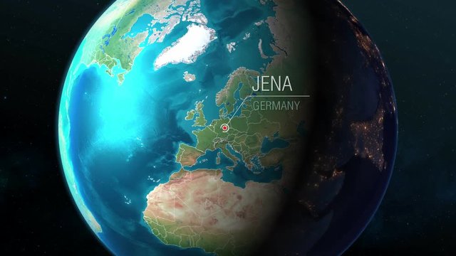 Germany - Jena - Zooming from space to earth