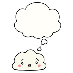 cartoon cloud and thought bubble