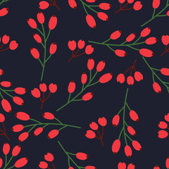 Seamless pattern with abstract Christmas florals.  Vector design for wrapping paper, textile.