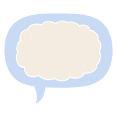 cartoon cloud and speech bubble in retro style