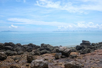Coastal in Chonburi Province day time of Tourist attractions in eastern Thailand.