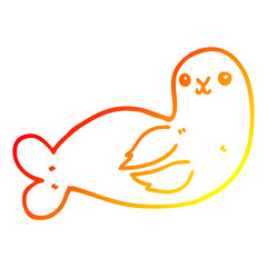 warm gradient line drawing cartoon seal
