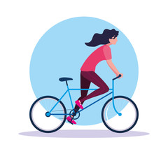 young woman riding bike avatar character