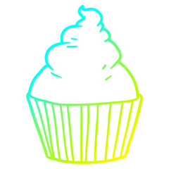 cold gradient line drawing cartoon cup cake