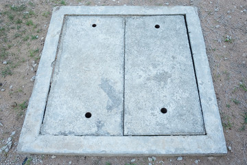 Concrete Drain Cover in the Housing Estate village.