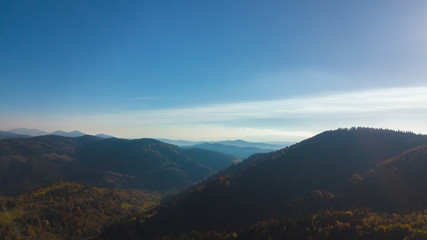Carpathian Mountines with blue sky