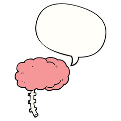 cartoon brain and speech bubble
