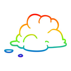 rainbow gradient line drawing cartoon storm cloud