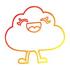 warm gradient line drawing cartoon expressive weather cloud