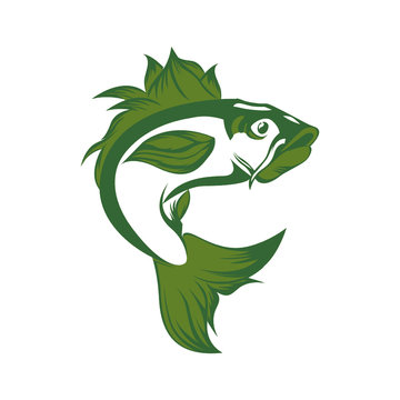 Vector illustration Koi fish logo
