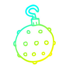 cold gradient line drawing cartoon golden xmas bauble