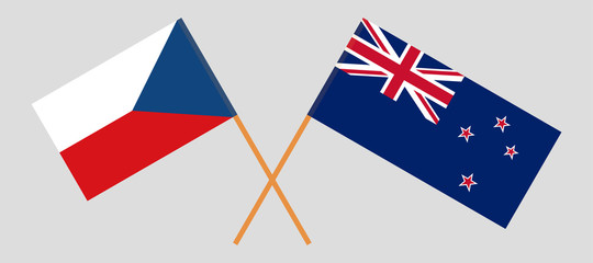 Crossed New Zealand and Czech flags