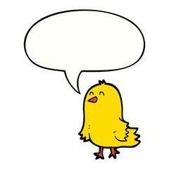 cartoon bird and speech bubble