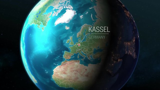 Germany - Kassel - Zooming from space to earth