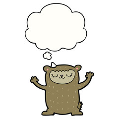 cute cartoon bear and thought bubble