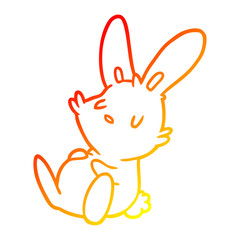 warm gradient line drawing cute rabbit sleeping