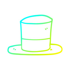 cold gradient line drawing cartoon top hat