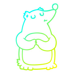 cold gradient line drawing cartoon bear