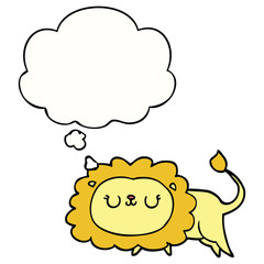 cartoon lion and thought bubble