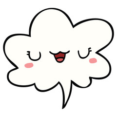 cute cartoon face and speech bubble