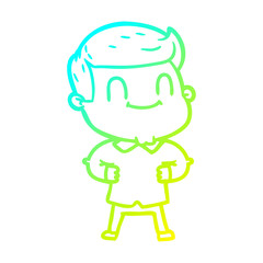 cold gradient line drawing cartoon friendly man