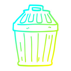 cold gradient line drawing cartoon waste bin