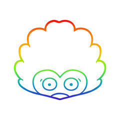 rainbow gradient line drawing cartoon hedgehog