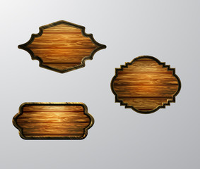 Vector realistic illustration of wooden signboard