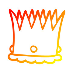 warm gradient line drawing cartoon silver crown