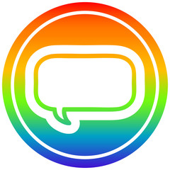 speech bubble circular in rainbow spectrum